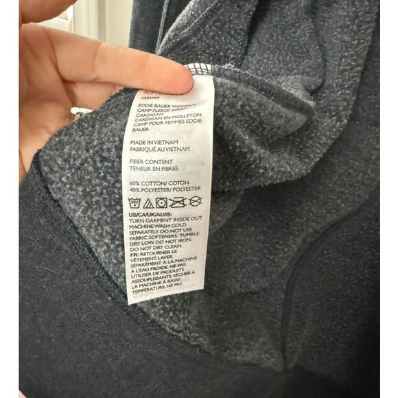 Eddie Bauer Loungewear Capsule Minimalist Camp Fleece Open Cardigan Sweater L - Picture 9 of 14